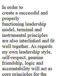 Benchmark - Personal Model of Leadership